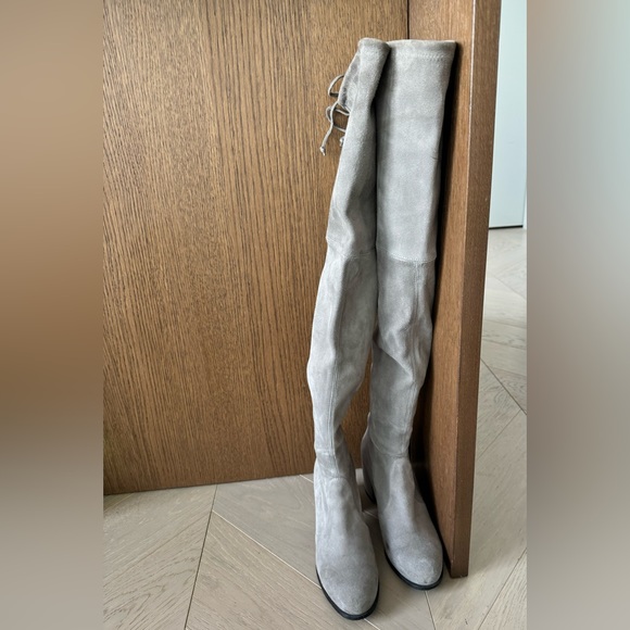 Stuart Weitzman Tieland Over the Knee Boots in Flannel Grey - Picture 2 of 6